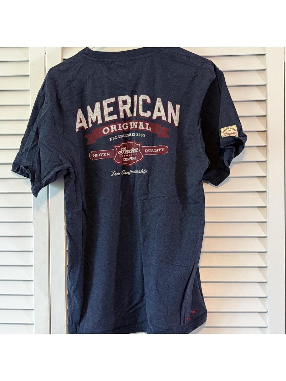 Indian Motorcycle Men's Navy T shirt M